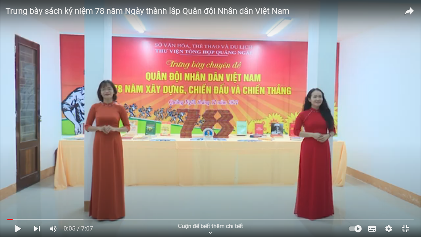 VIDEO Trưng bày sách kỷ niệm 78 năm Ngày thành lập Quân đội Nhân dân Việt Nam